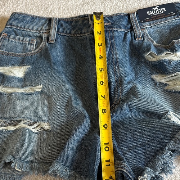 Hollister Blue Ripped Denim Shorts - Picture 6 of 8